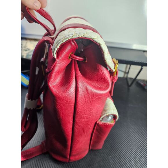 New Loungefly Disney Winnie the Pooh Honeycomb Pattern Buckle Strap Backpack - Picture 3 of 9